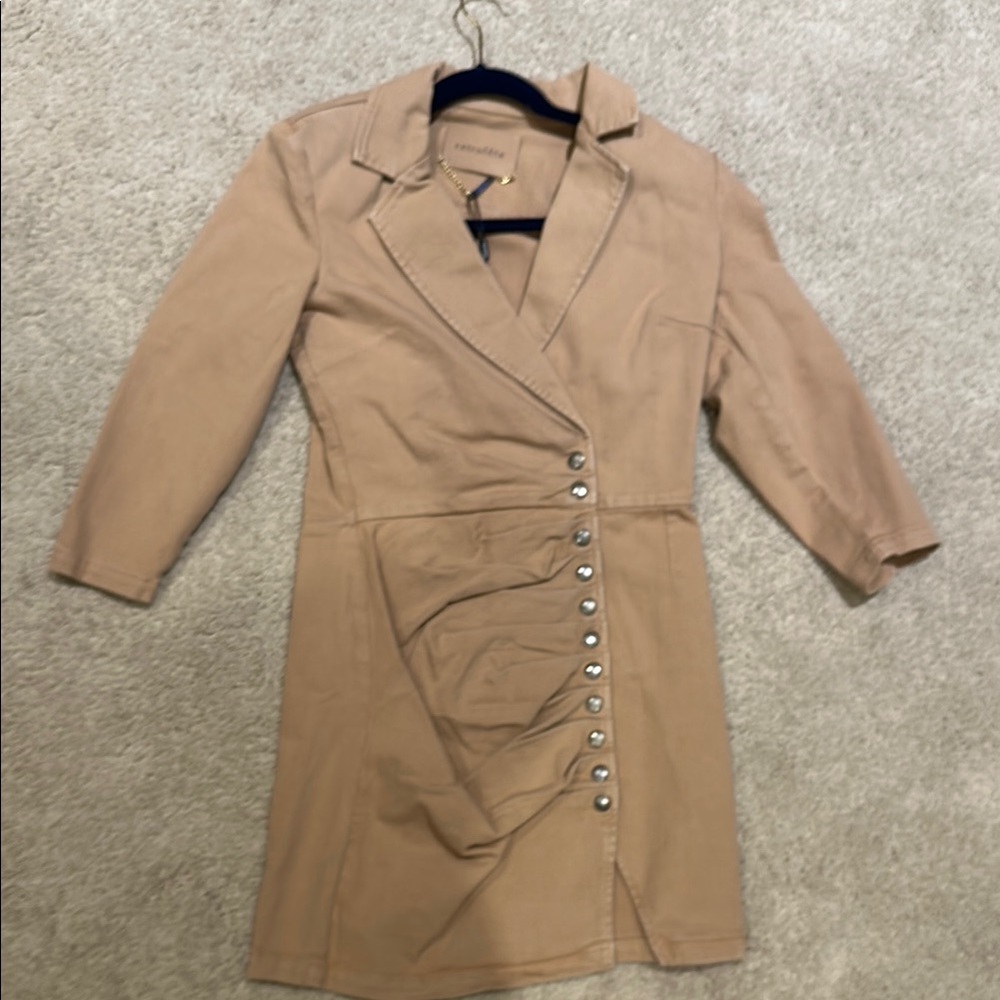 Camel Button-Down Women's Coat